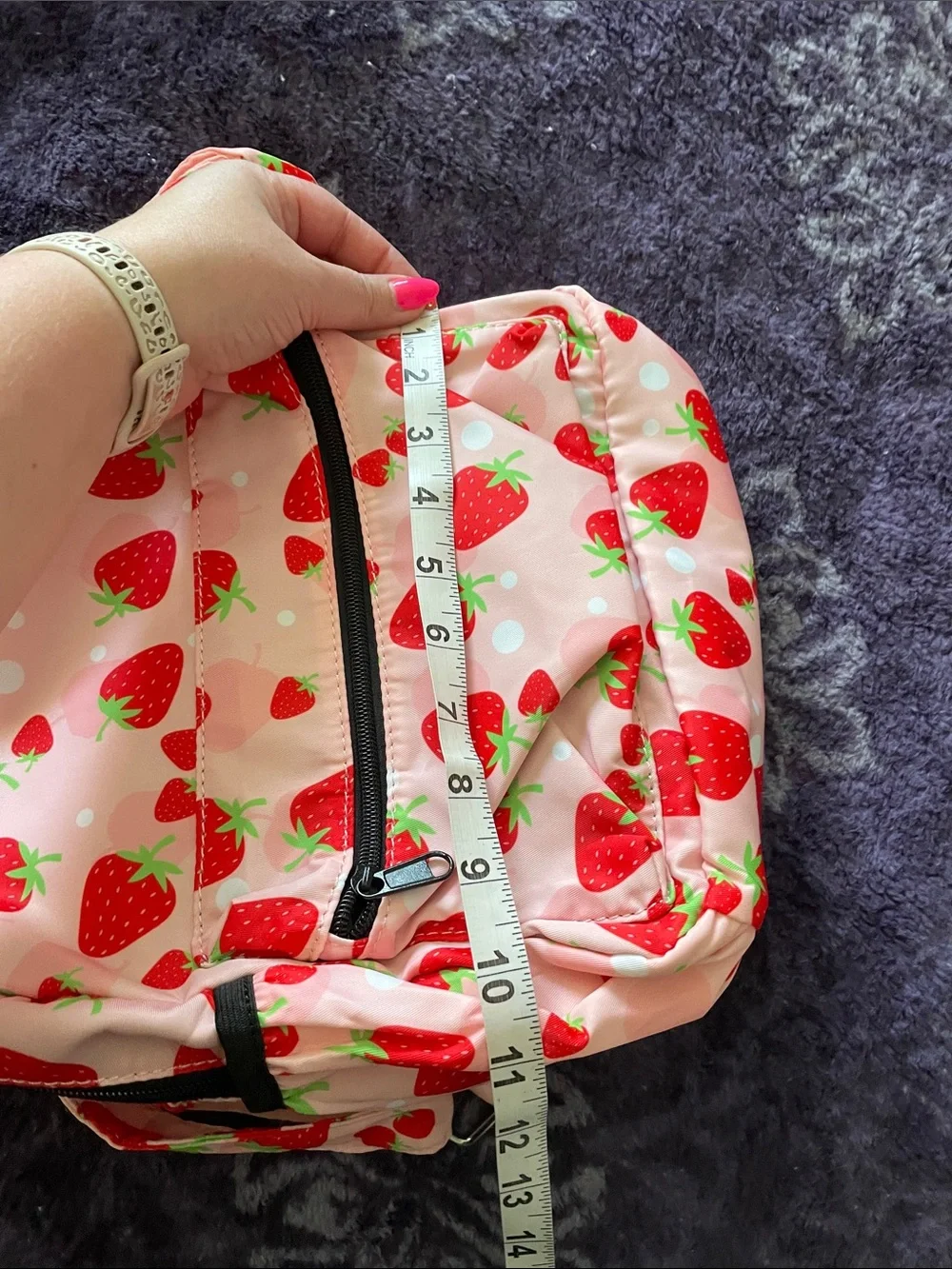 Kids Strawberry Print Pink Backpack - NWOT